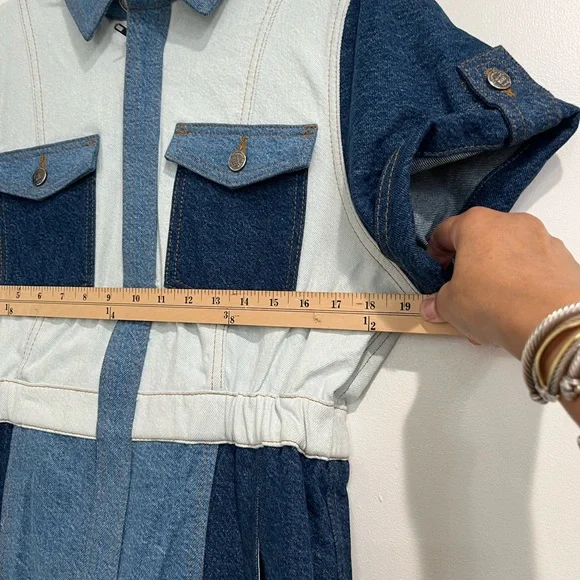 Farm Rio Cutwork Denim Jumpsuit Sz. 31 NWT - Picture 5 of 13